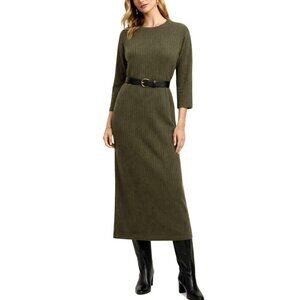 Vintage Jaeger Cashmere Ribbed Knit Maxi Dress